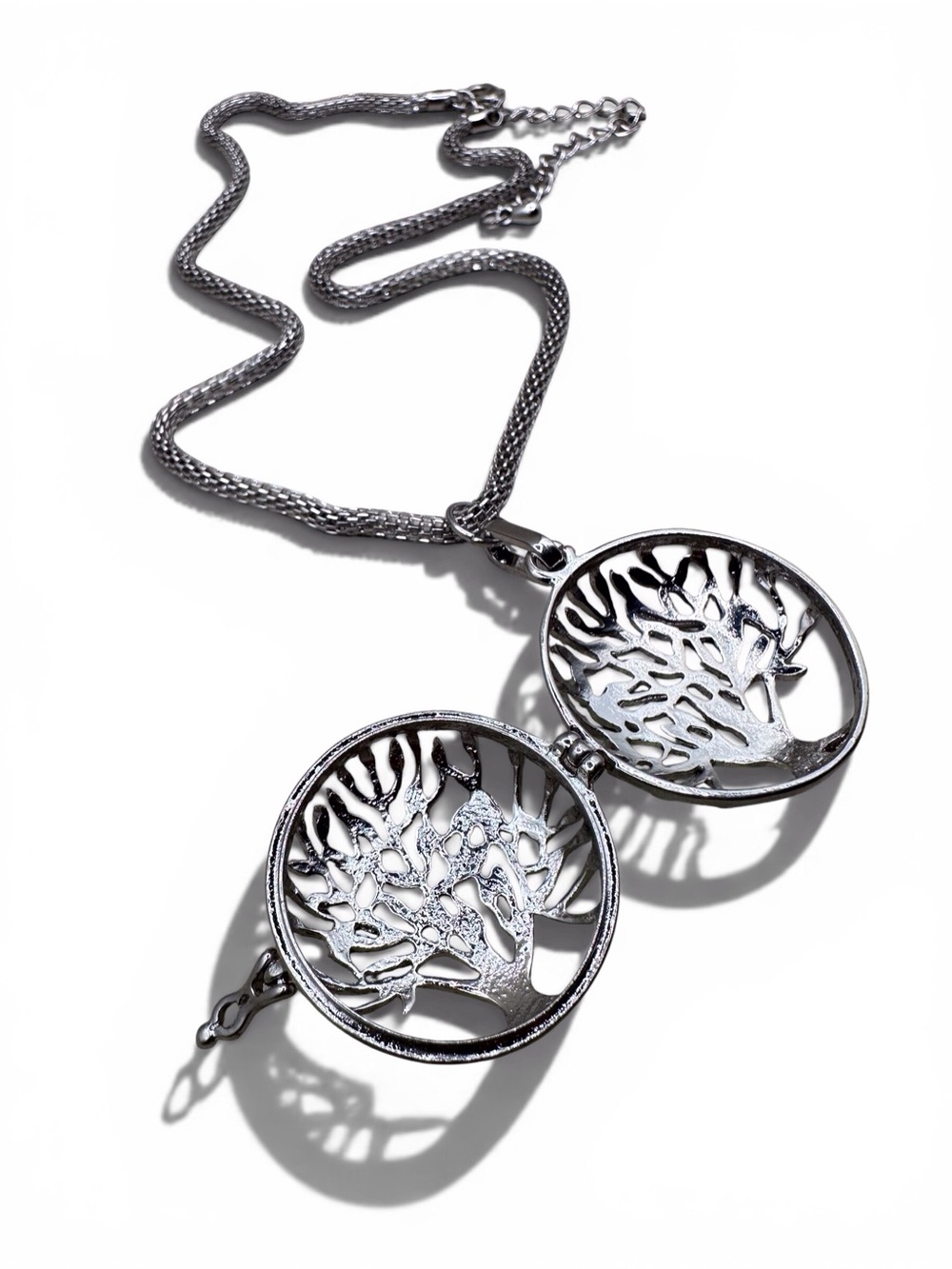 Silver Tree of Life Locket Necklace - Women Jewelry - Picture 5 of 9
